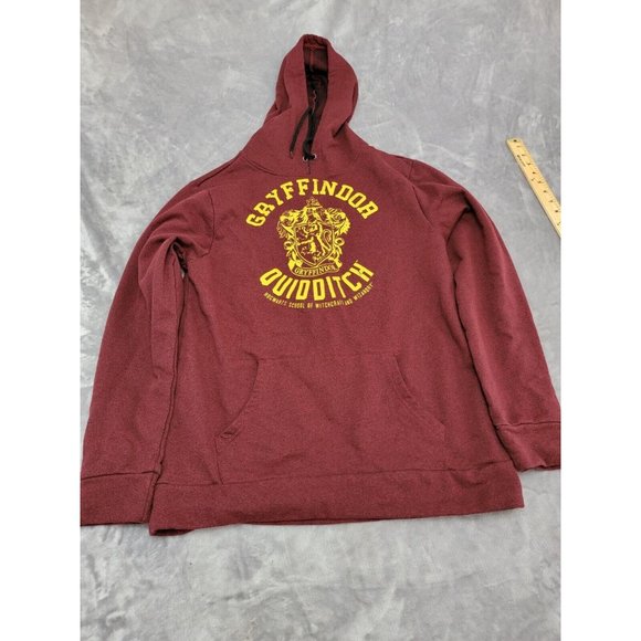 Official Harry Potter Pullover Hoodie Gryffindor Quidditch Large Maroon Hogwarts - Picture 1 of 6